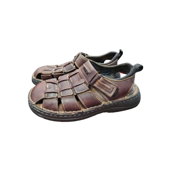 Thom McAn Men's Fisherman's Leather Sandals Size 9 Vintage 90's - Picture 1 of 7